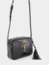 Saint Laurent Lou Crocodile-Embossed Leather Crossbody Bag