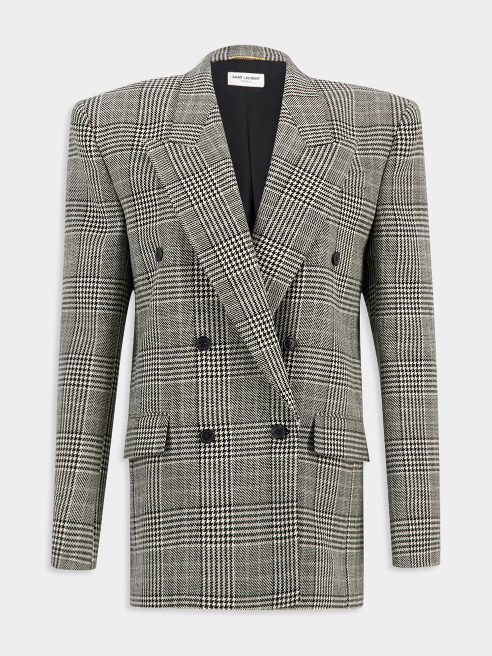 Saint LaurentOversized Jacket In Prince Of Wales Wool at Fashion Clinic