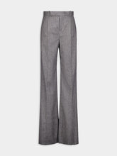 Saint Laurent Prince Of Wales Flannel Flared Trousers