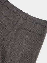 Saint Laurent Prince Of Wales Flannel Flared Trousers