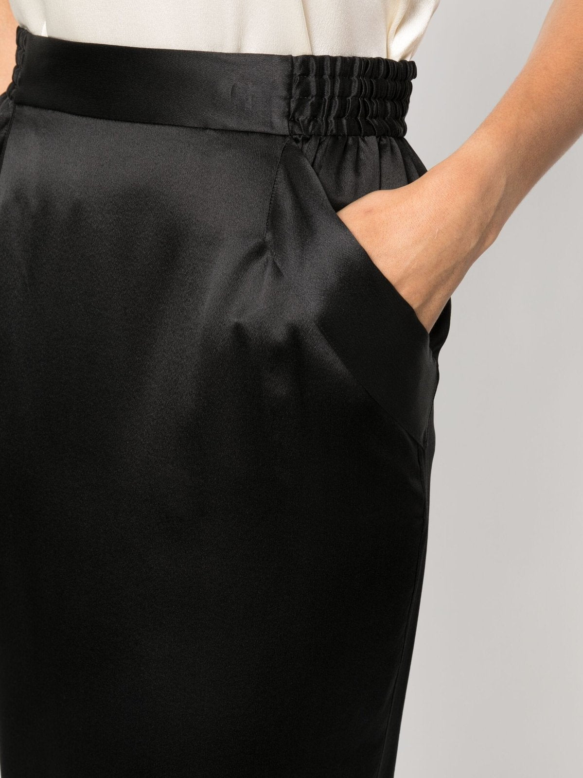 Saint LaurentSilk Satin Crepe Pencil Skirt at Fashion Clinic