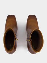 Santoni Brown Leather High-Heel Ankle Boots