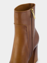 Santoni Brown Leather High-Heel Ankle Boots