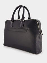 Santoni Black Leather Laptop Bag