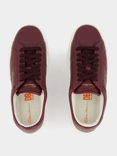 Santoni Double Buckle Leather Sneakers in Burgundy