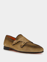 Santoni Double-Buckle Suede Loafers