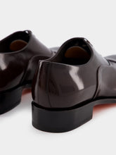 Santoni Polished Brown Leather Oxford Shoes