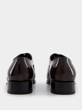 Santoni Polished Brown Leather Oxford Shoes