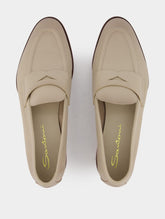 Santoni Leather Penny Loafers