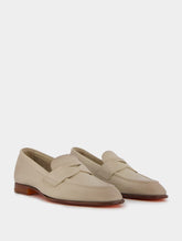 Santoni Leather Penny Loafers