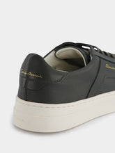 Santoni Logo-Print Contrasting-Sole Leather Sneakers