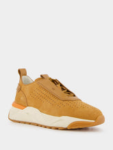 Santoni Panelled Grained Leather Sneakers