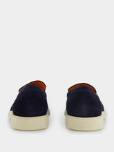 Santoni Suede Almond-Toe Loafers