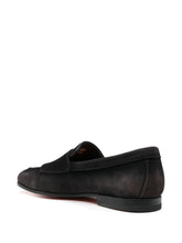 Santoni Suede double-buckle loafer