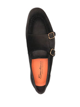 Santoni Suede double-buckle loafer