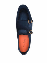 Santoni Suede Double-Buckle Loafer