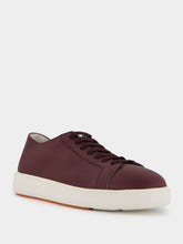 Santoni Textured-Leather Low-Top Sneakers