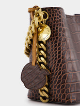 Stella McCartney Frayme Croc-Effect Embossed Brown Bucket Bag
