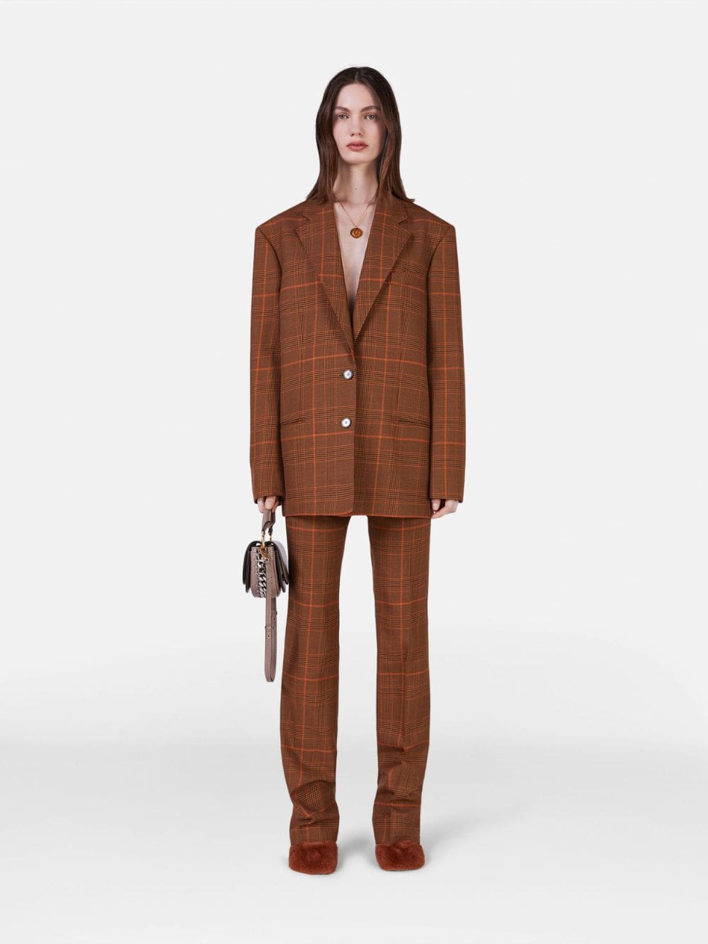 Stella McCartneyPrince Of Wales Check-Pattern Wool Oversized Blazer at Fashion Clinic