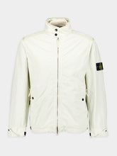 Stone Island Water-Repellent White Stand-Up Colar Jacket