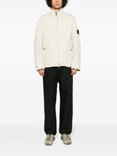 Stone Island Water-Repellent White Stand-Up Colar Jacket