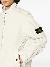Stone Island Water-Repellent White Stand-Up Colar Jacket