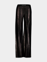 Tom Ford Logo-Waistband Black Leather Trousers