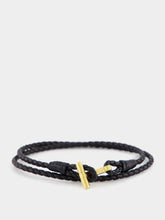 Tom Ford T-Charm Woven Black Bracelet