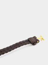 Tom Ford T-Lock Interwoven-Leather Brown Bracelet