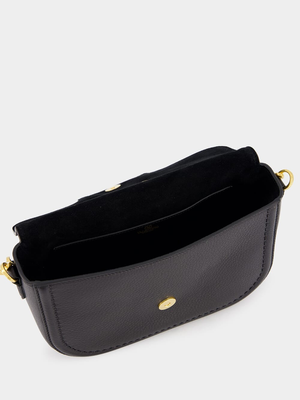 Valentino GaravaniAlltime Grainy Calfskin Black Shoulder Bag at Fashion Clinic