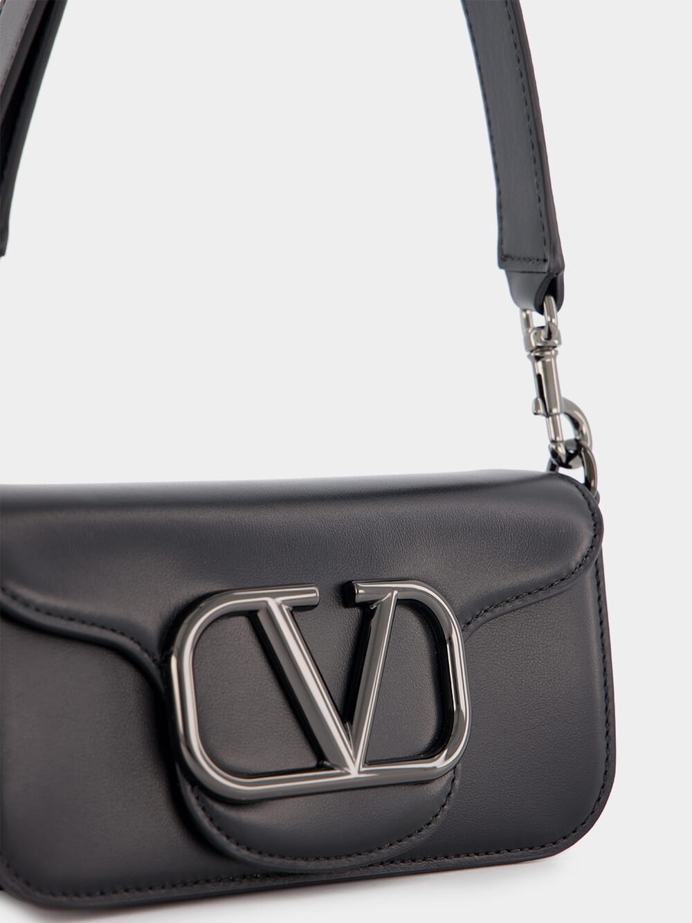 Valentino GaravaniBlack Mini Locò Crossbody Calfskin Bag at Fashion Clinic