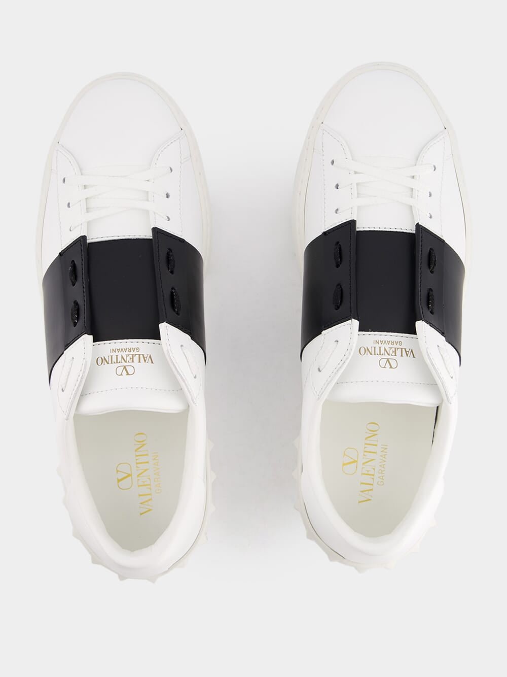 Valentino GaravaniCalfskin Open Black Sneakers at Fashion Clinic