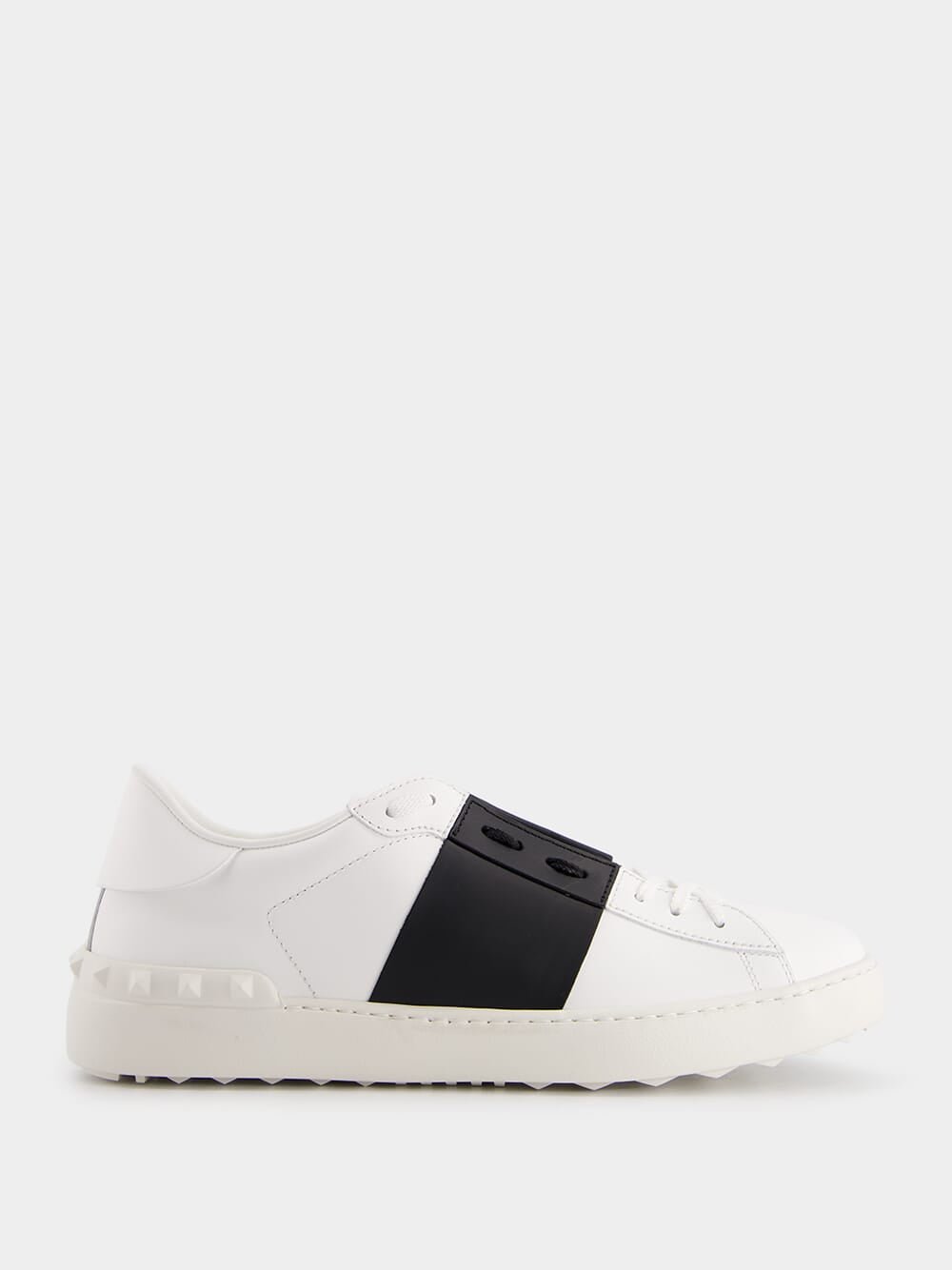 Valentino GaravaniCalfskin Open Black Sneakers at Fashion Clinic