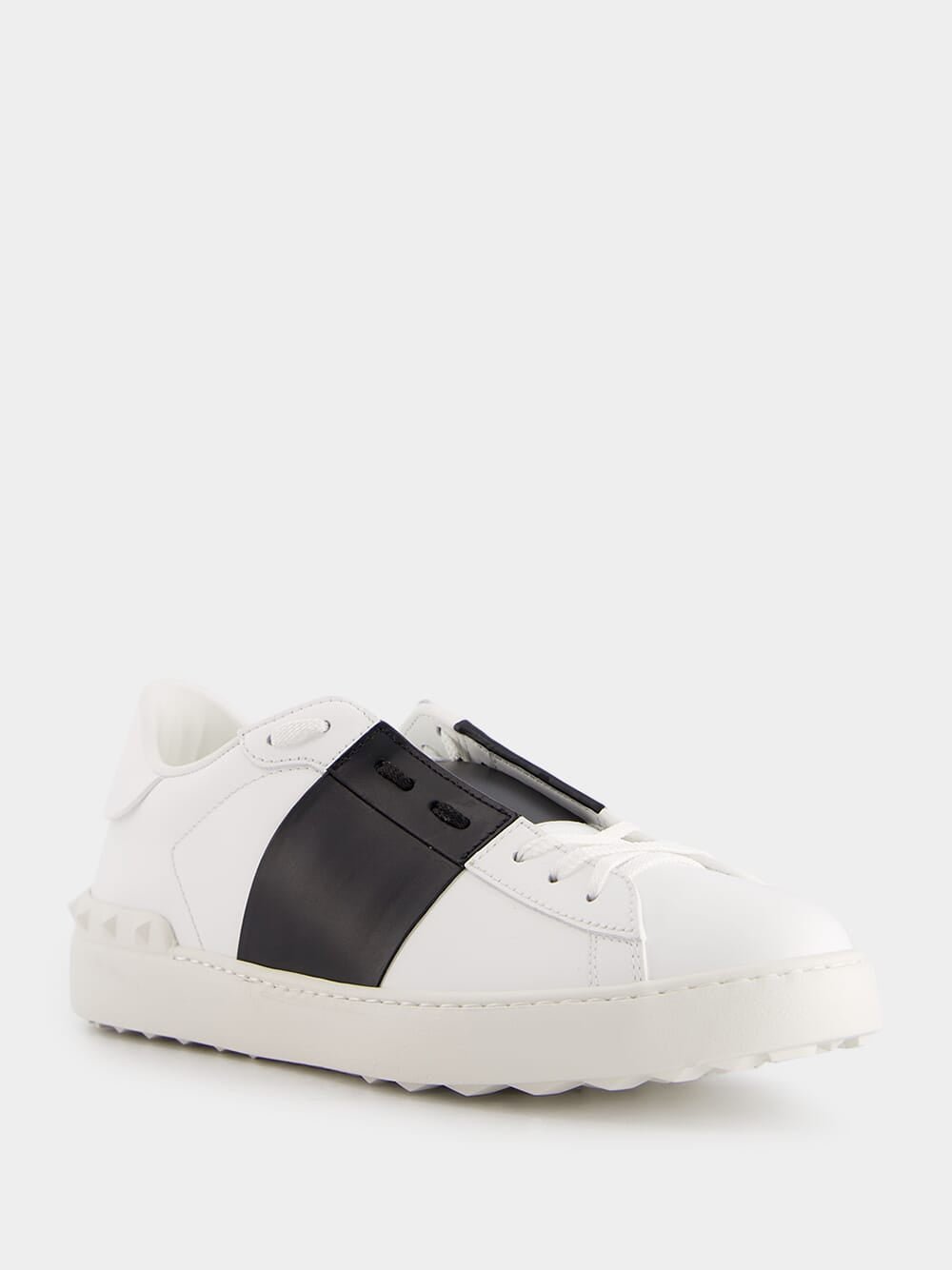 Valentino GaravaniCalfskin Open Black Sneakers at Fashion Clinic