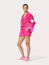Valentino Garavani Feather-Trimmed Crêpe de Chine Blouse