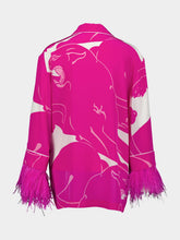 Valentino Garavani Feather-Trimmed Crêpe de Chine Blouse