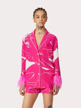 Valentino Garavani Feather-Trimmed Crêpe de Chine Blouse