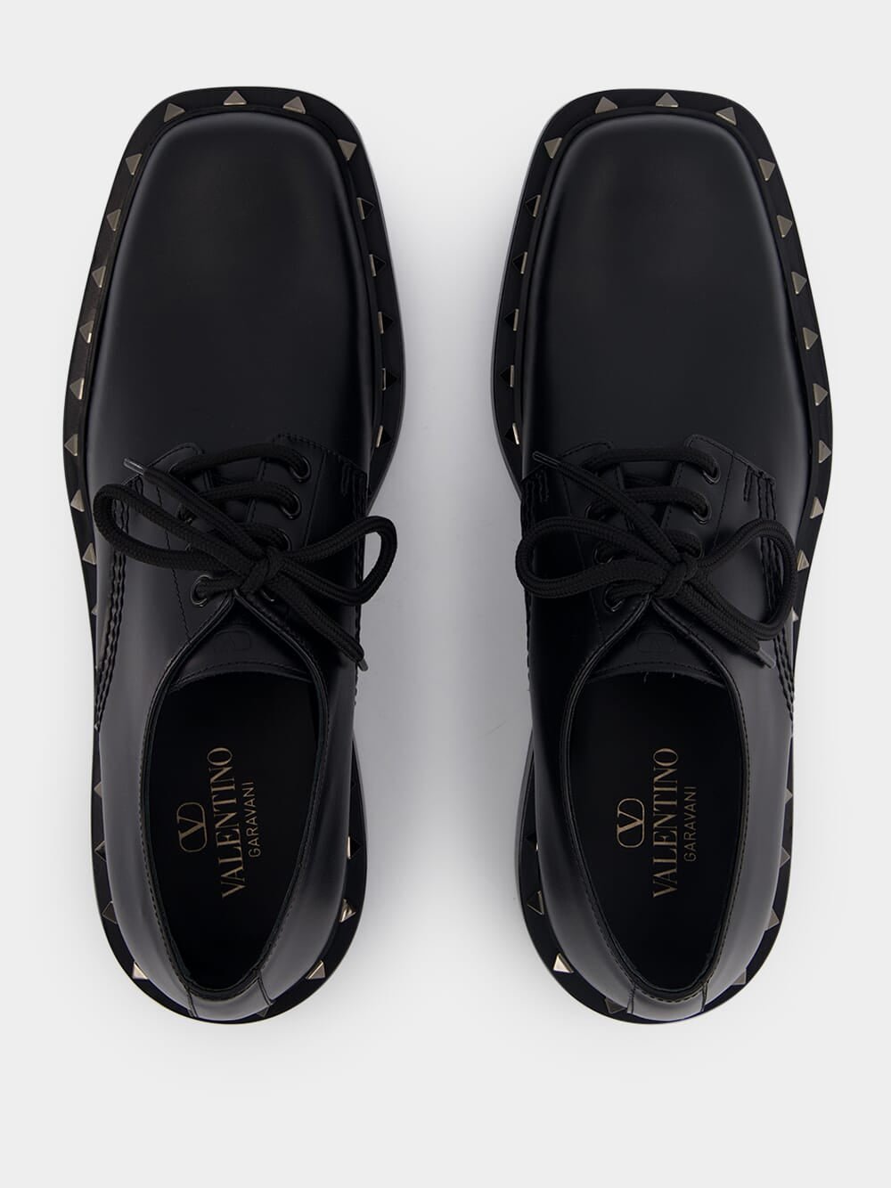 Valentino GaravaniM-Way Rockstud Leather Derby Shoes at Fashion Clinic