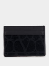 Valentino Garavani Toile Iconographe Leather-Detail Cardholder