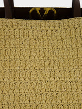Valentino Garavani VLogo Raffia and Leather Tote