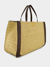 Valentino Garavani VLogo Raffia and Leather Tote