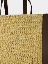 Valentino Garavani VLogo Raffia and Leather Tote
