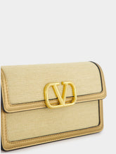 Valentino Garavani VLogo Signature Wallet With Chain In Raffia
