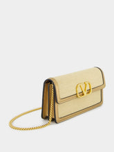 Valentino Garavani VLogo Signature Wallet With Chain In Raffia