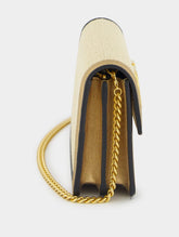 Valentino Garavani VLogo Signature Wallet With Chain In Raffia