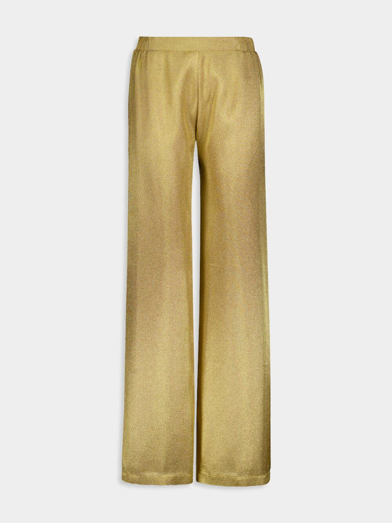 Gold wide hotsell leg trousers