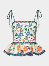 Zimmermann Ginger Floral-Print Linen Top