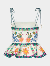 Zimmermann Ginger Floral-Print Linen Top