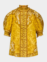 Zimmermann Raie Short-Printed Blouse