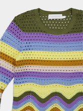 Zimmermann Striped Crochet-Knit Cotton Top